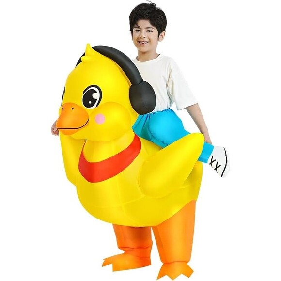 Ride On Duck Inflatable Halloween Costume Air Blow Up Kids 7-10 year Medium - Picture 2 of 11